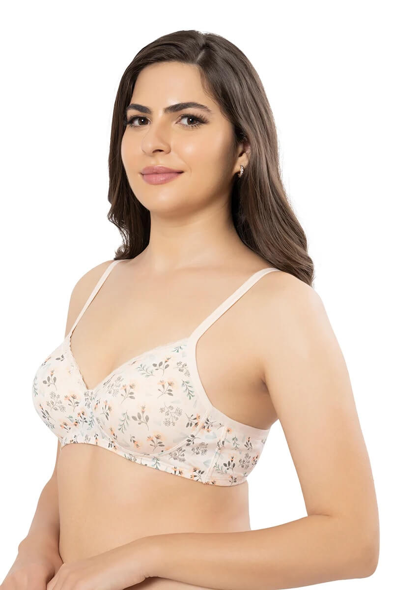 Amante Cotton Bloom Padded Non-Wired T-Shirt Bra #BRA10202