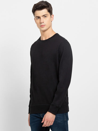 Jockey Black French Terry Sweatshirt for Men #2716