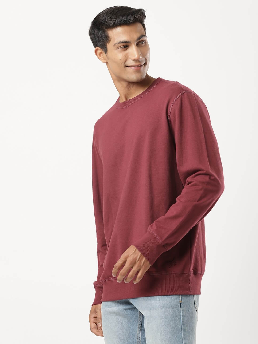 Jockey Burgundy French Terry Sweatshirt for Men #2716