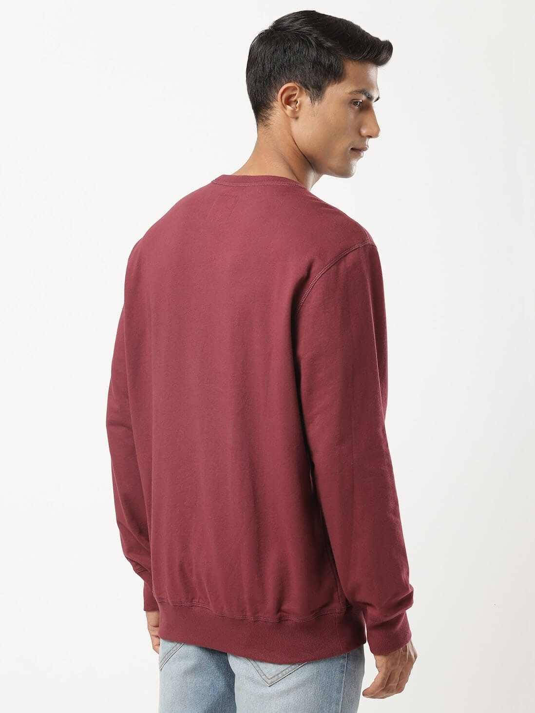 Jockey Burgundy French Terry Sweatshirt for Men #2716