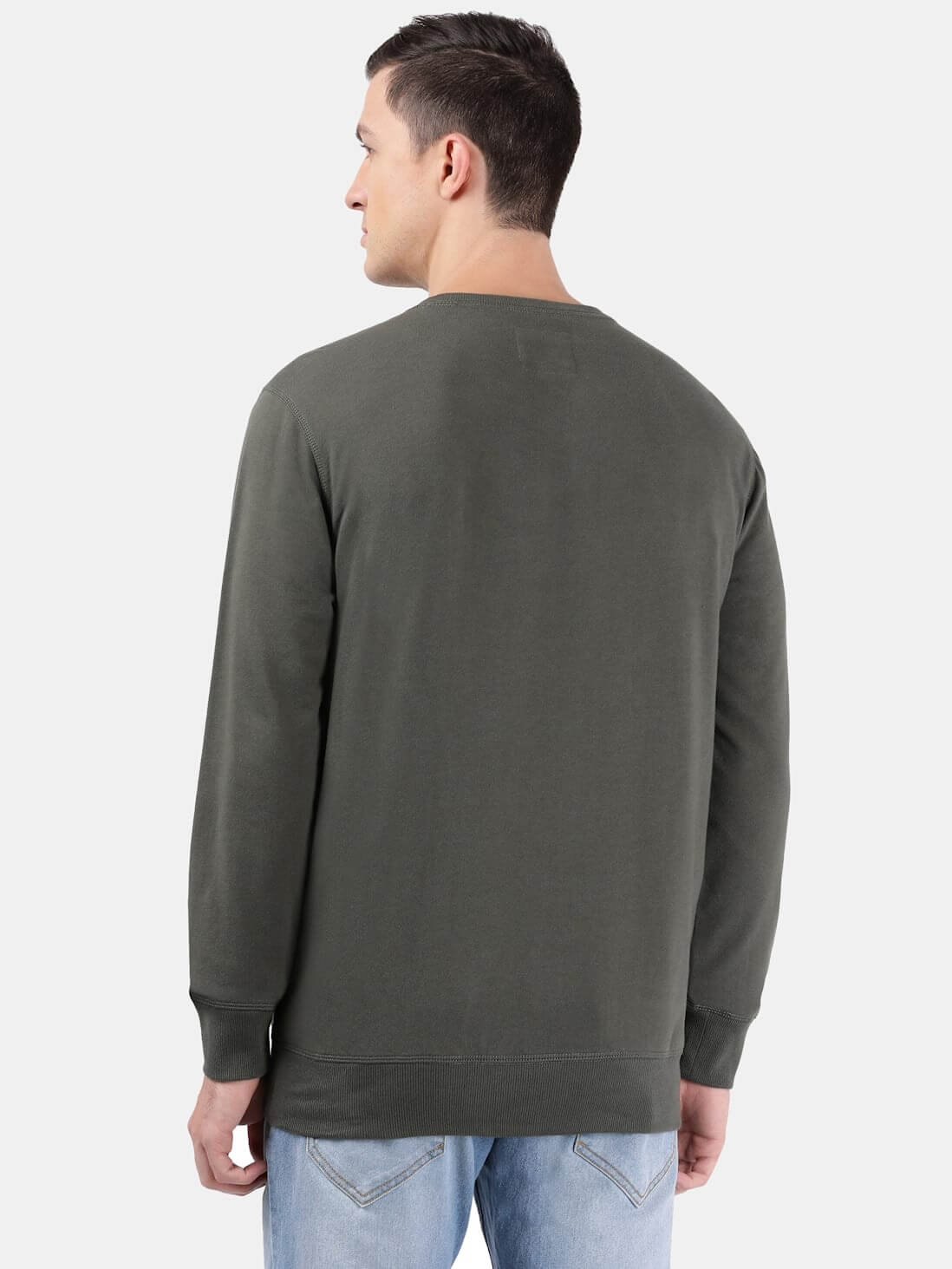 Jockey Olive French Terry Sweatshirt for Men #2716