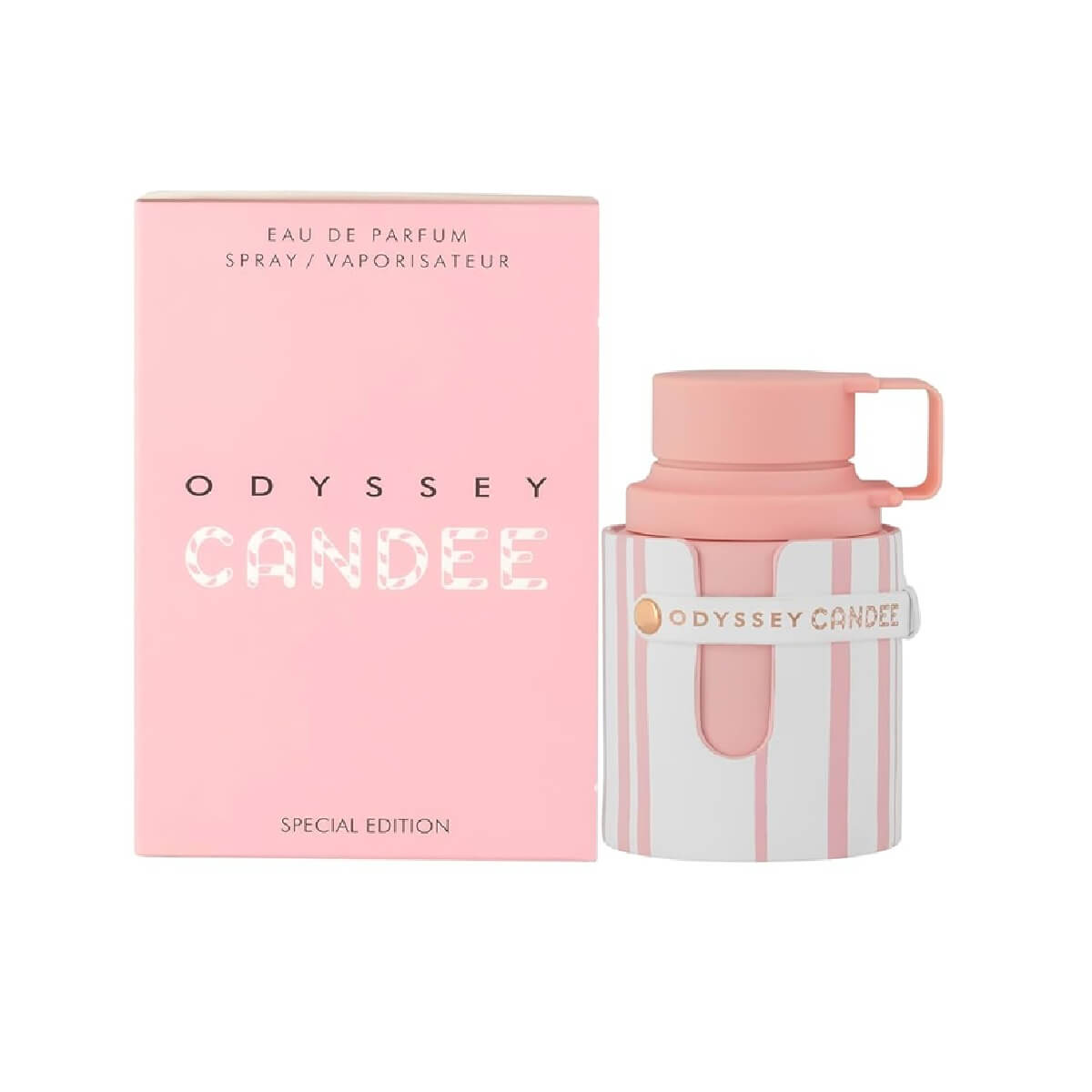 Odyssey Candee perfume bottle and packaging on a white background