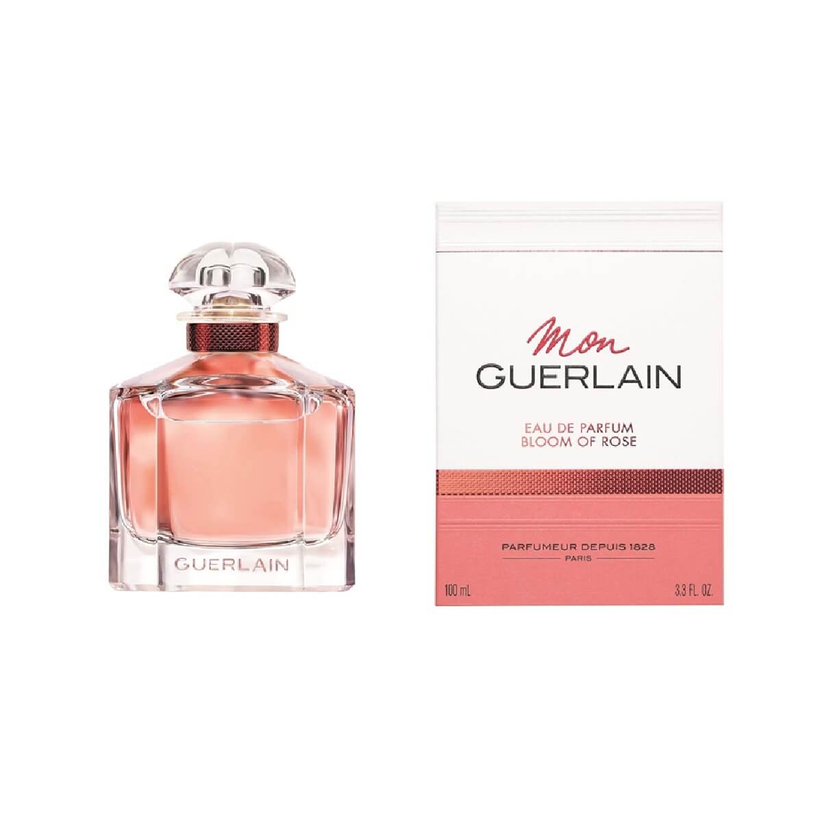 Guerlain perfume bottle and packaging on a white background