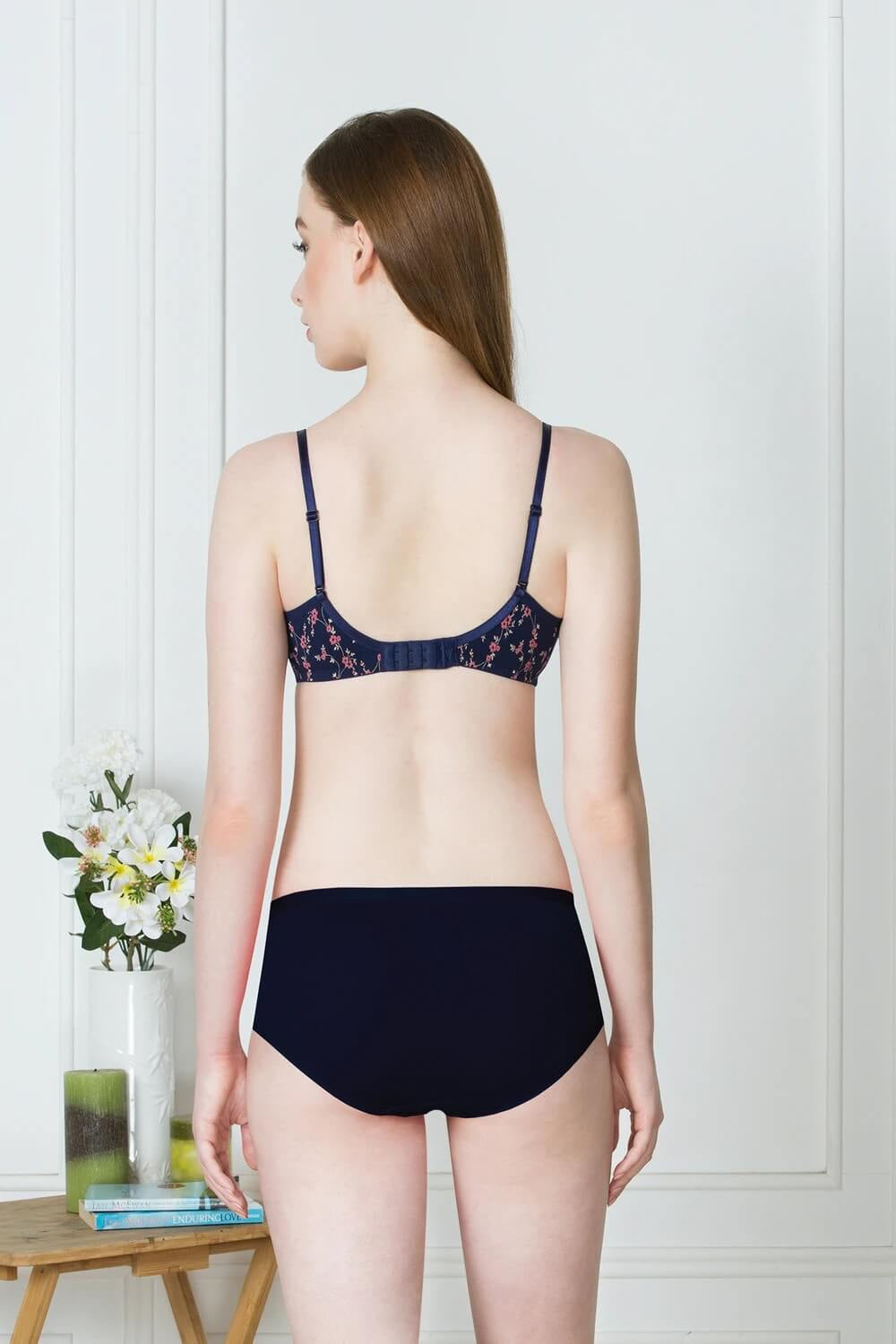 Van Heusen Navy Print Non Padded Shaper Bra #11001