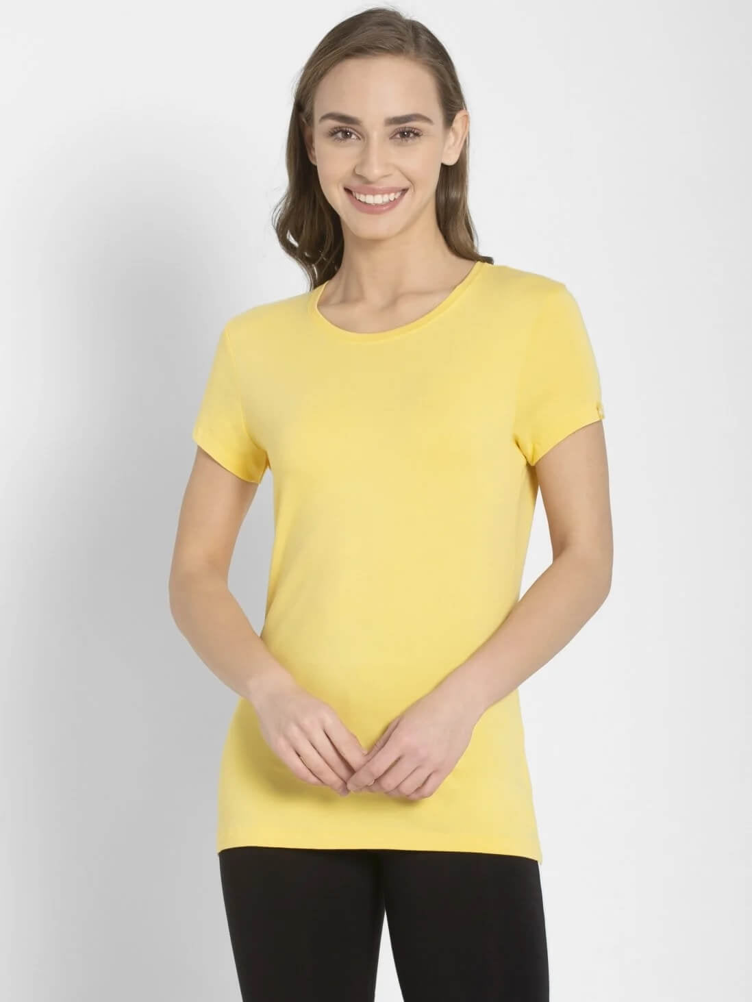 Jockey Yellow Round Neck T-Shirt for Women #1515 – Route2Fashion