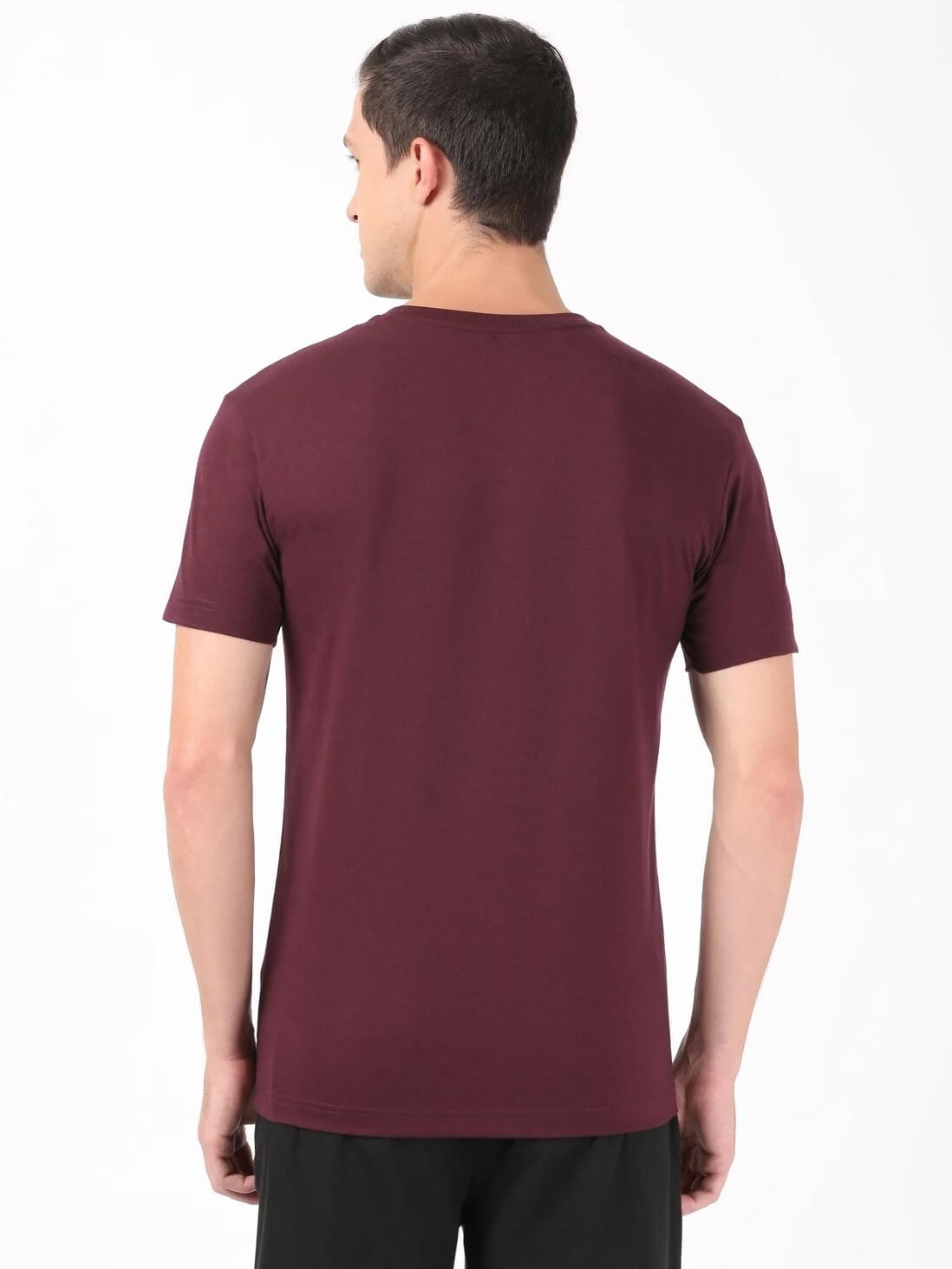 Jockey Wine V-Neck T-Shirt for Men #2726