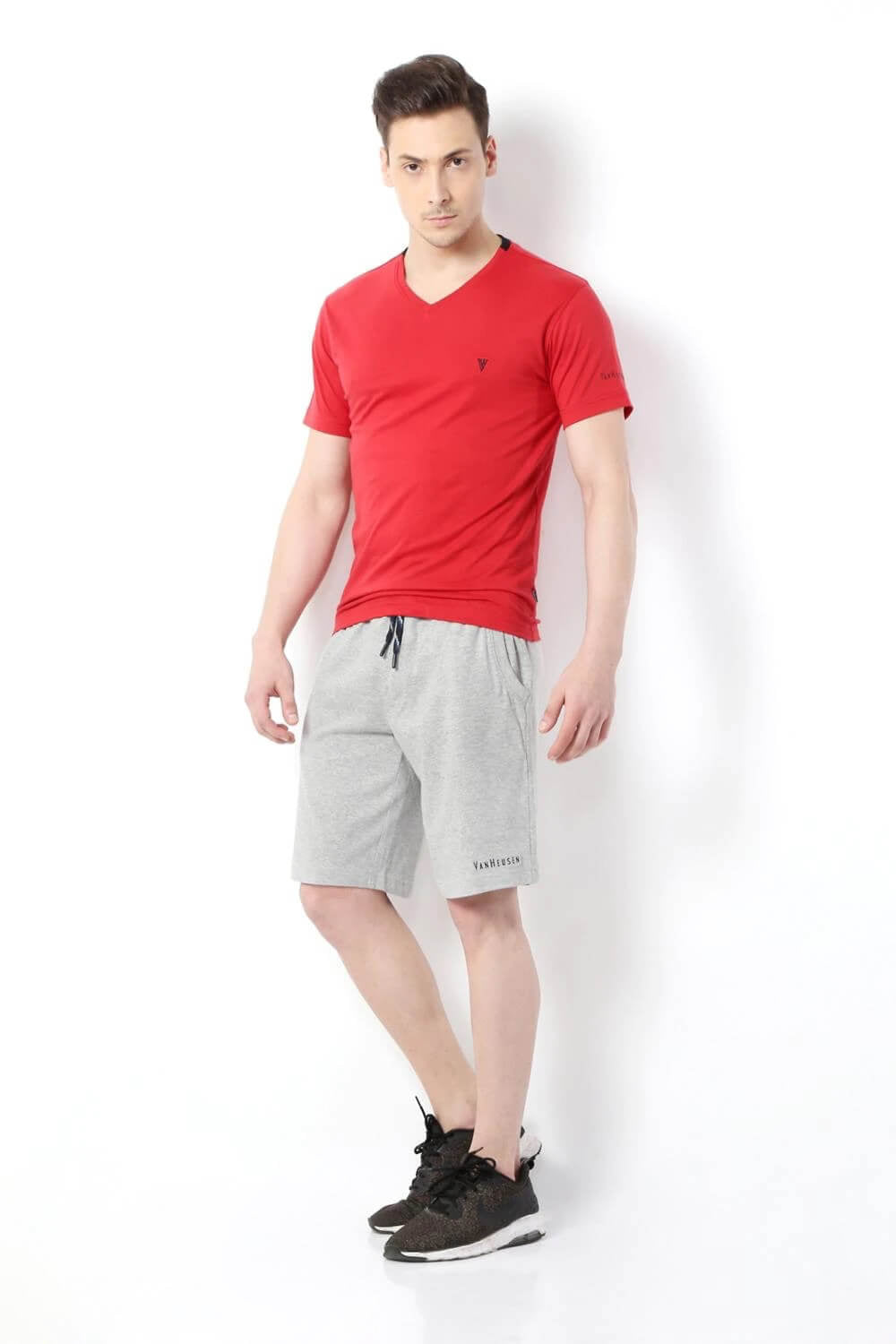 Van Heusen Grey Knit Shorts for Men #50001