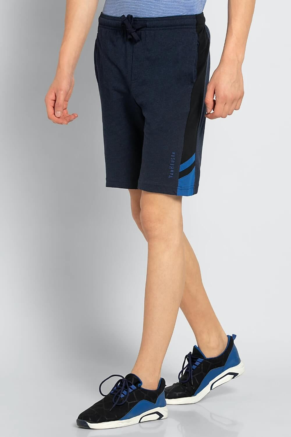 Van Heusen Blue Knit Shorts for Men #50006