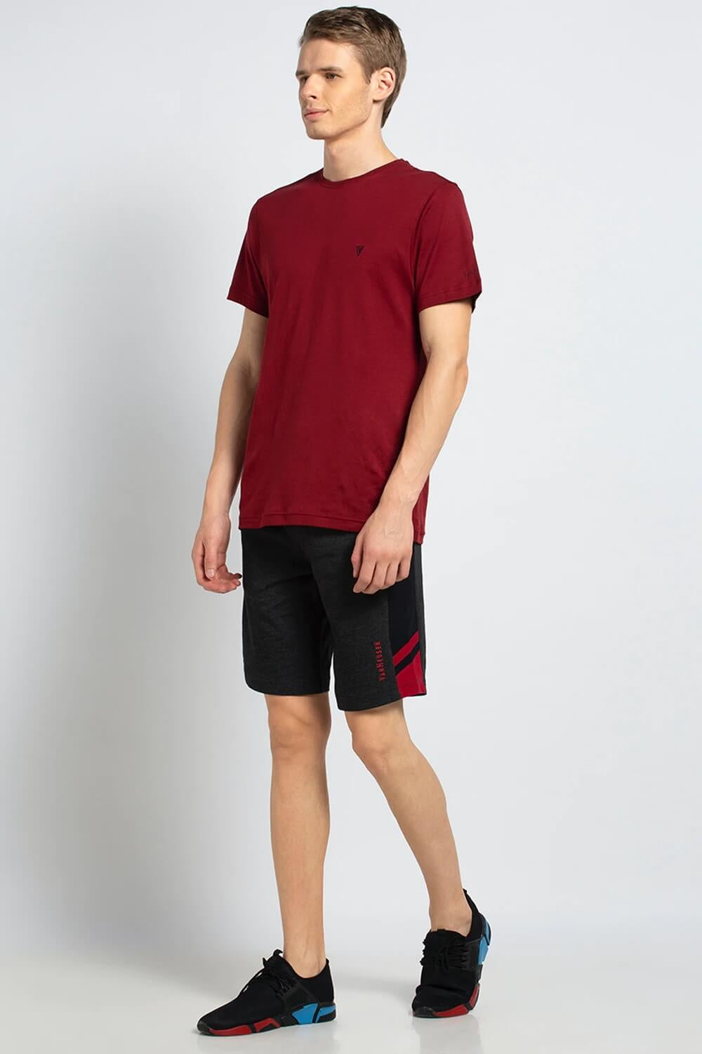 Van Heusen Charcoal Knit Shorts for Men #50006