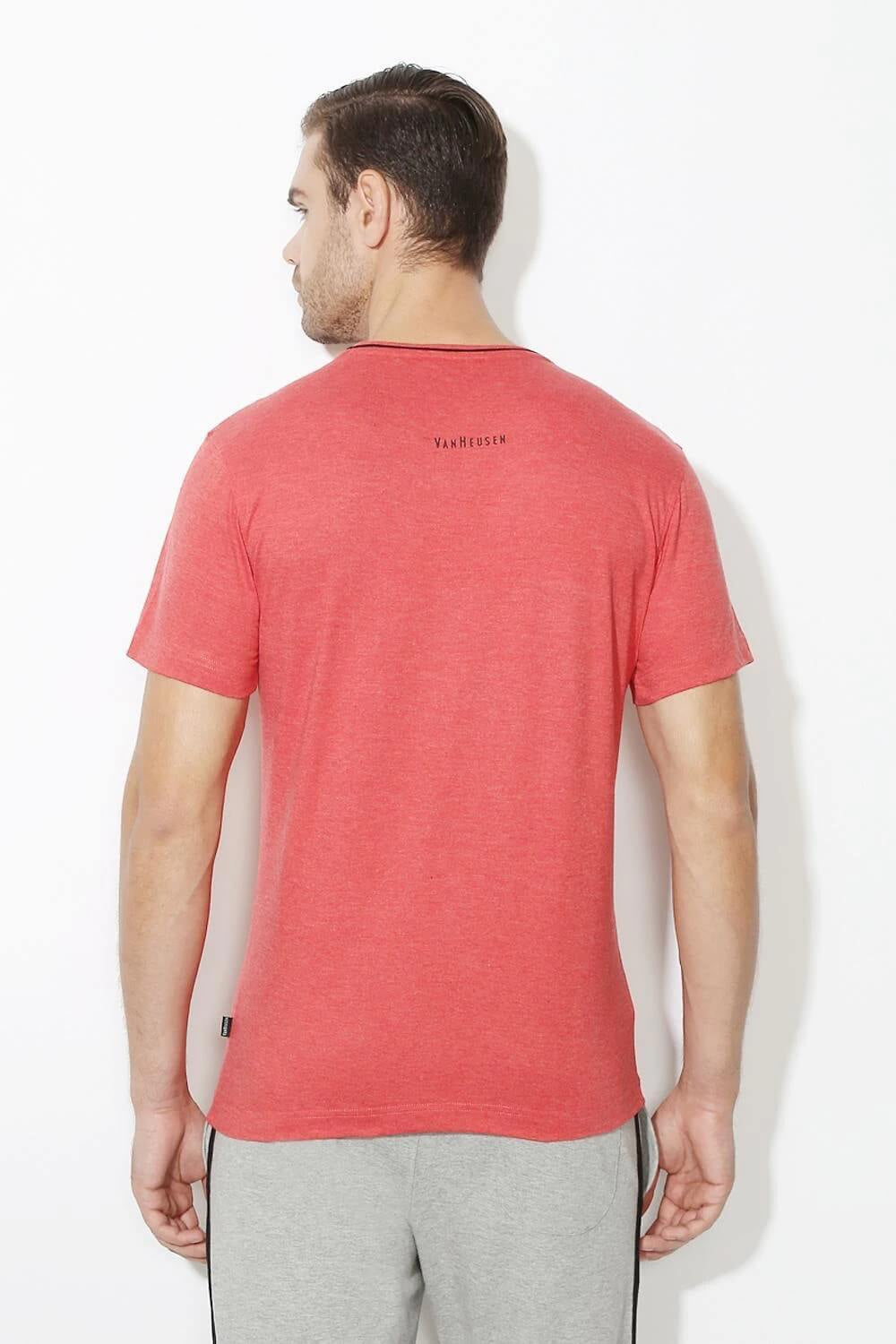 Van Heusen Brick Rust Tshirt for Men #60021