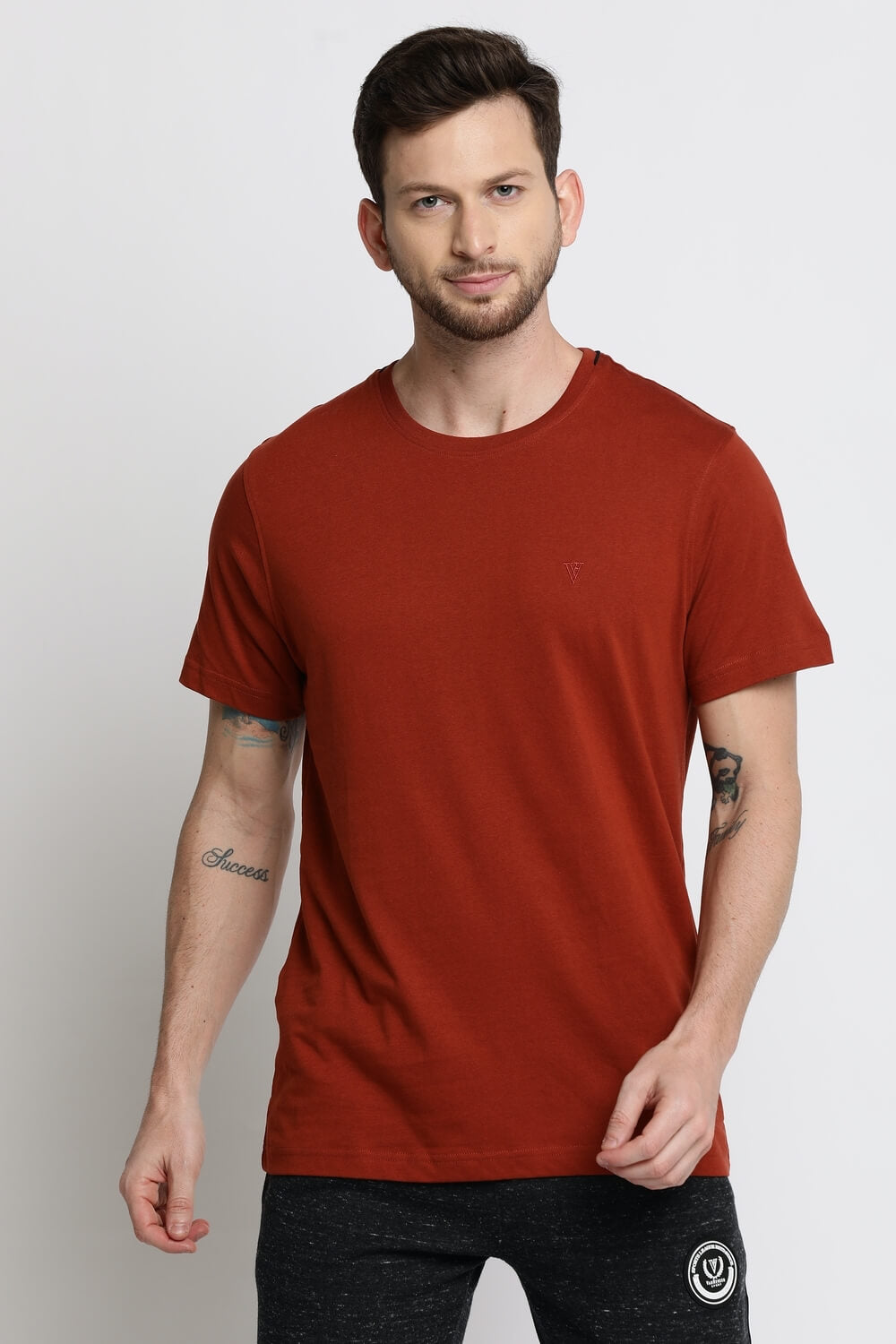 Van Heusen Burnt Orange Tshirt for Men #60021