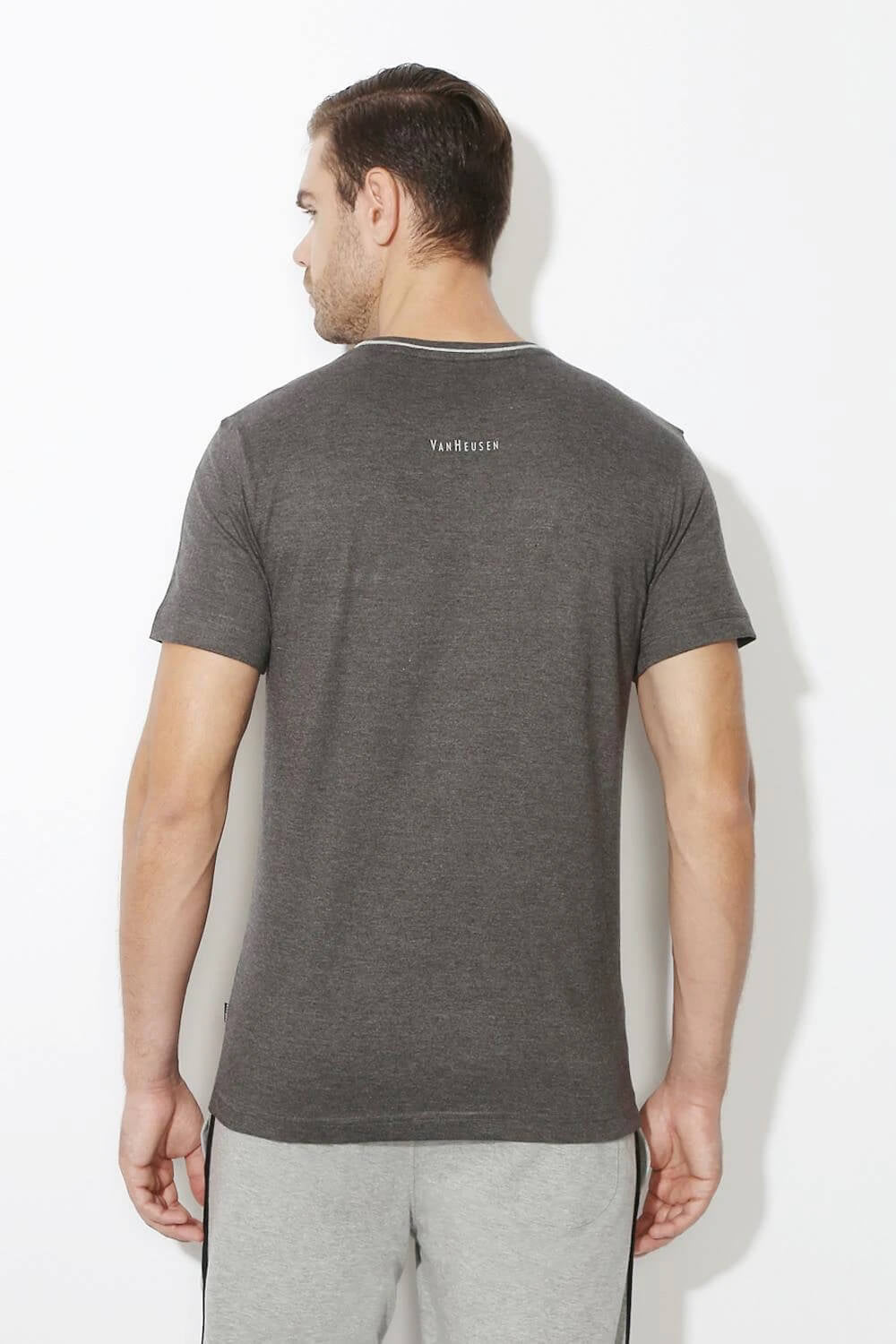 Van Heusen Charcoal Tshirt for Men #60021