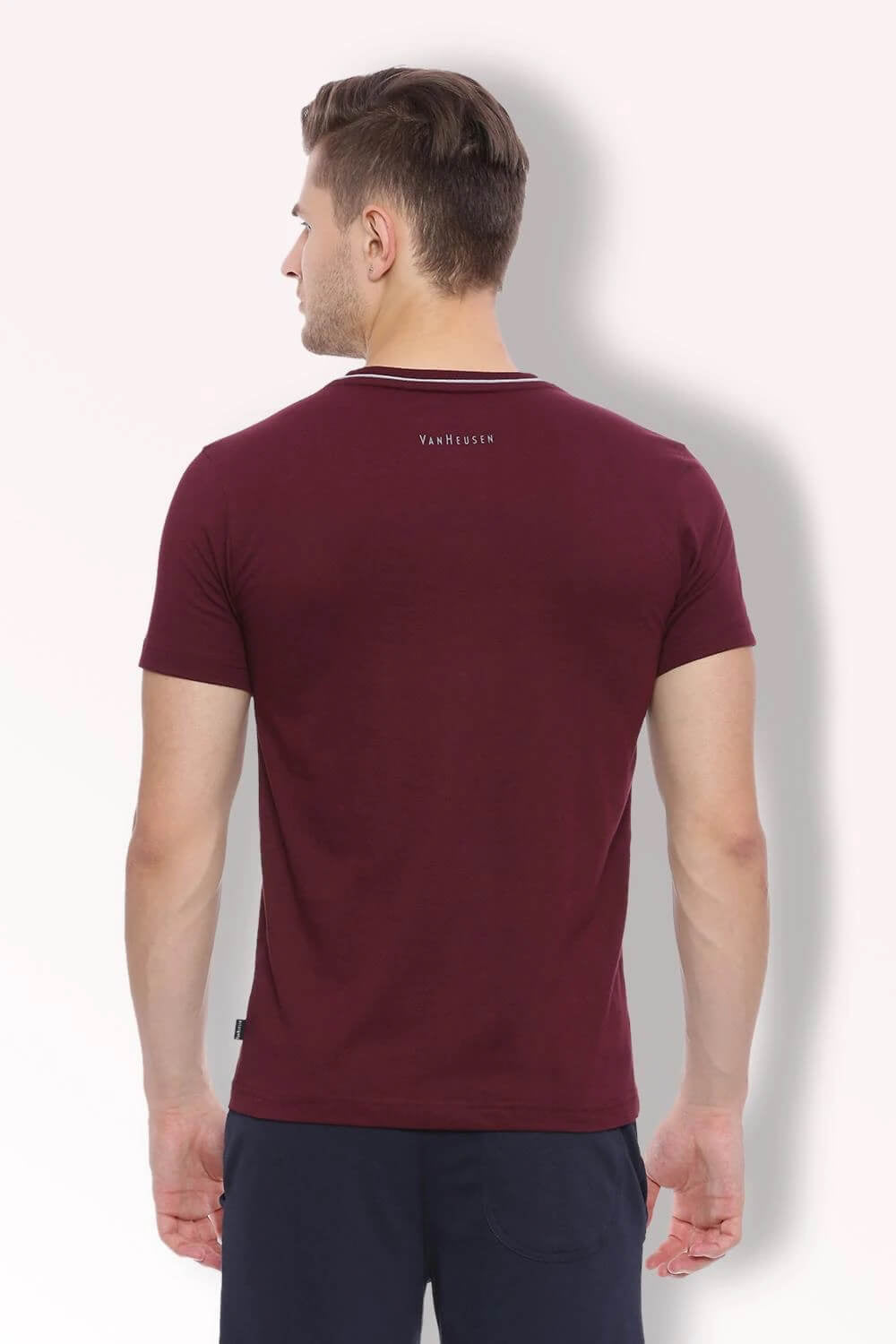 Van Heusen Wine Tshirt for Men #60021