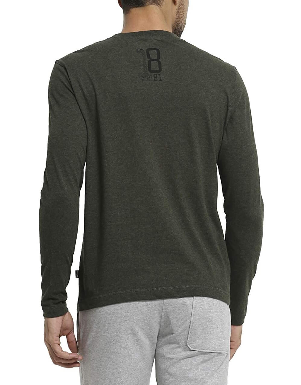 Van Heusen Green Round Neck Full Sleeve T-Shirt for Men #60078