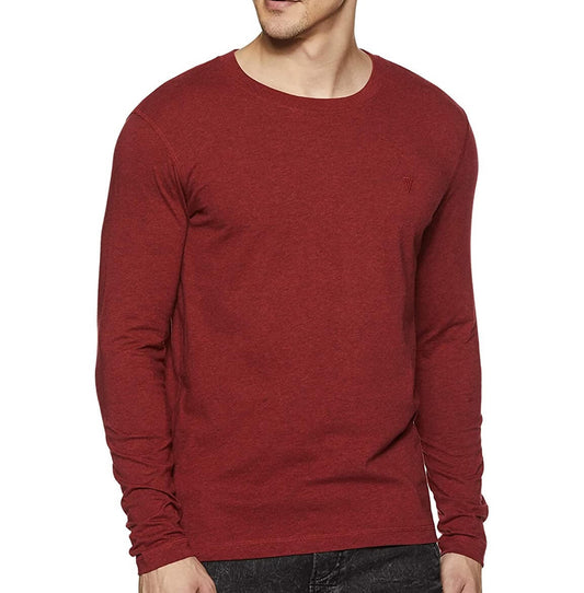 Van Heusen Red Round Neck Full Sleeve T-Shirt for Men #60078