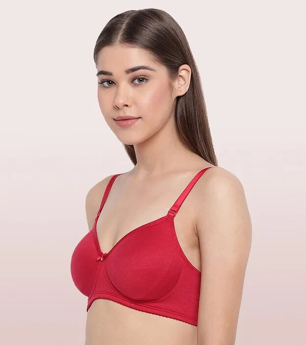 Enamor Red Non Padded Long Lasting Bra #A025