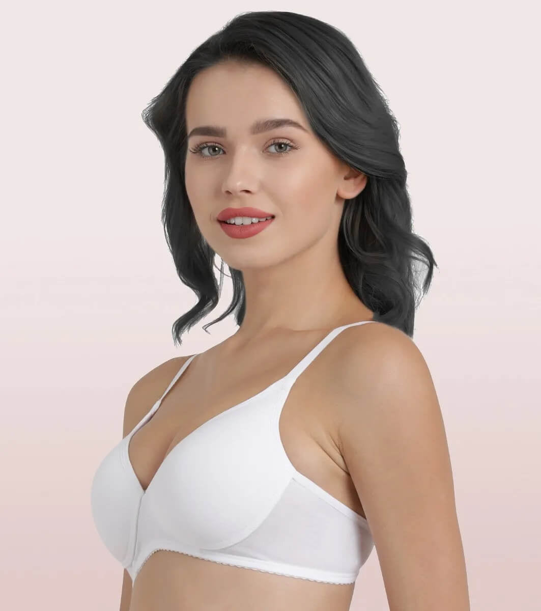 Enamor White Padded Bra #A039
