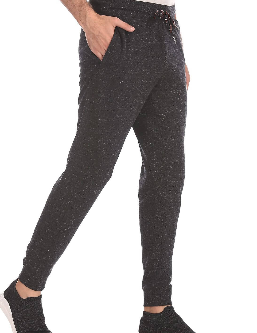 U S Polo Assn Black Textured Jogger for Men I603