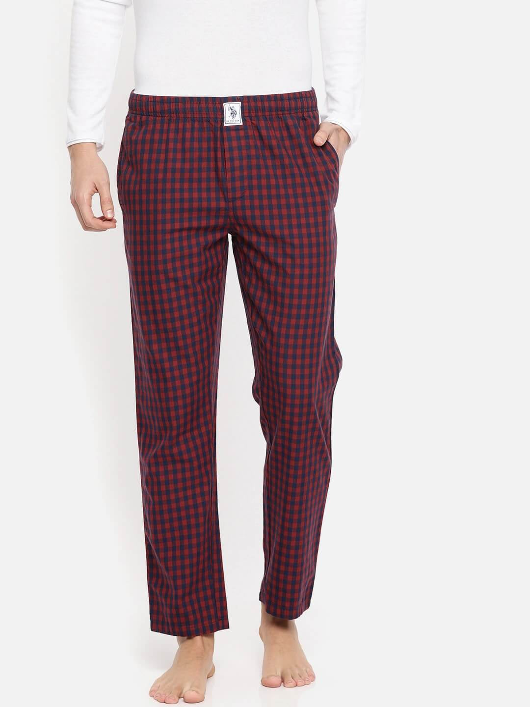 U S Polo Assn Red Check Lounge Pants #I659