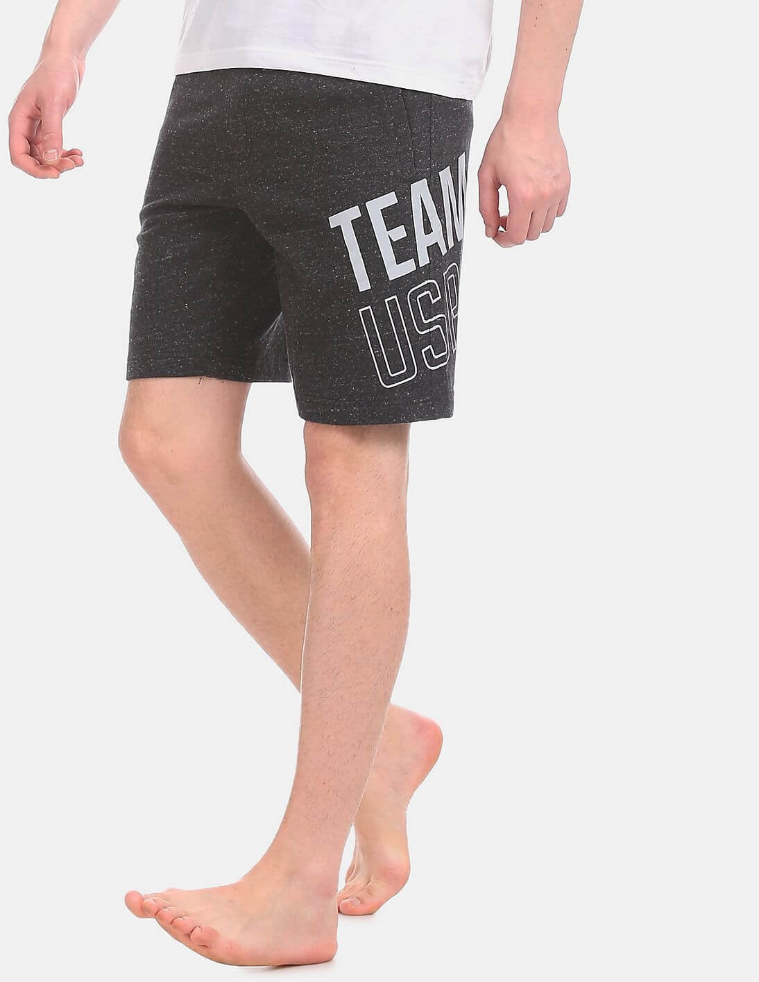 U S Polo Assn Black Textured Shorts #I676