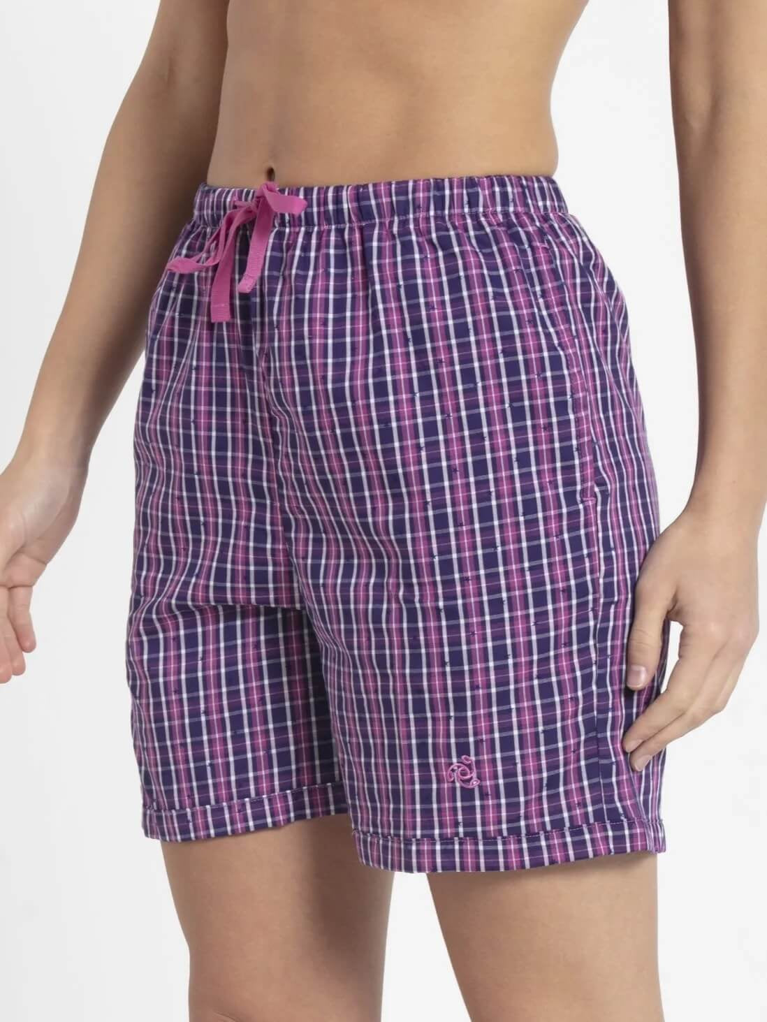 Jockey Lavender Checkered Boxer for Women #RX15