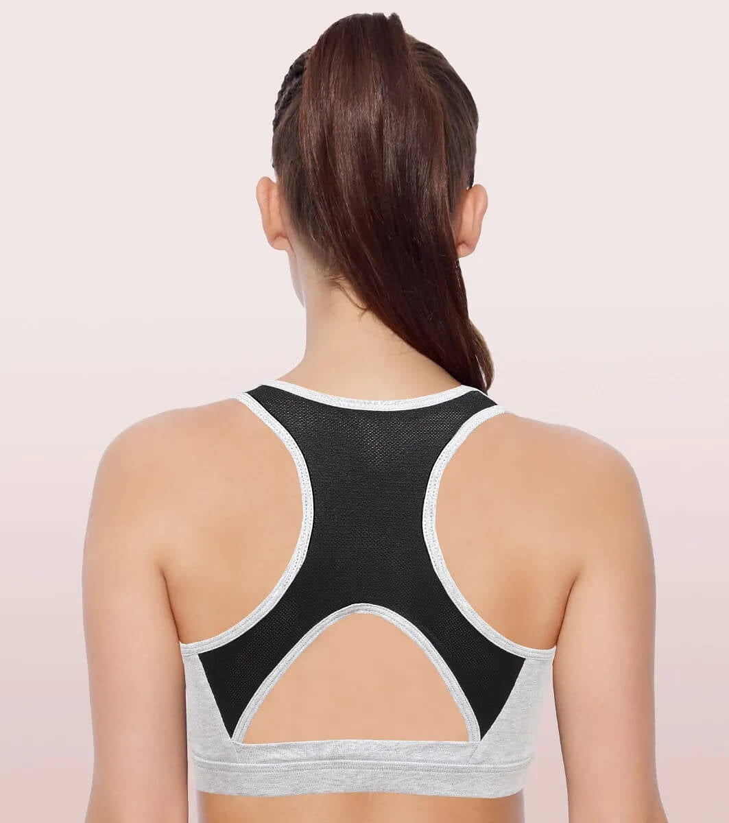 Enamor Grey Padded Sports Bra #SB08
