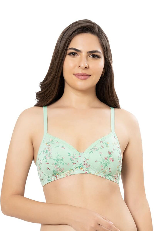 Amante Cotton Ditsy Padded Non-Wired T-Shirt Bra #BRA10202