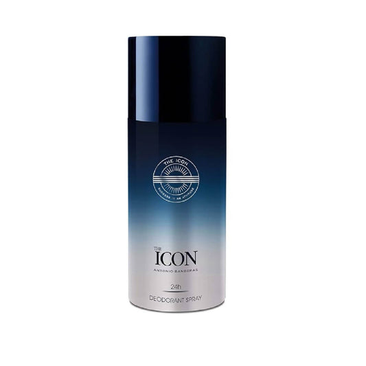 Deodorant spray bottle labeled 'The Icon' on a white background