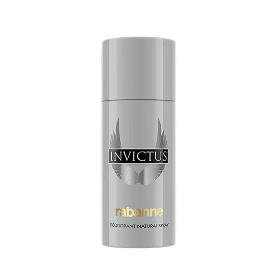 Invictus Rabanne deodorant spray can on a white background