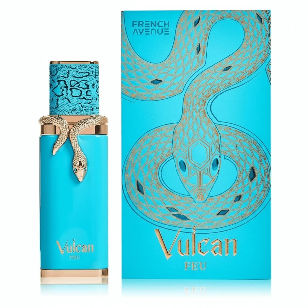 French Avenue Vulcan Feu bottle and box studio