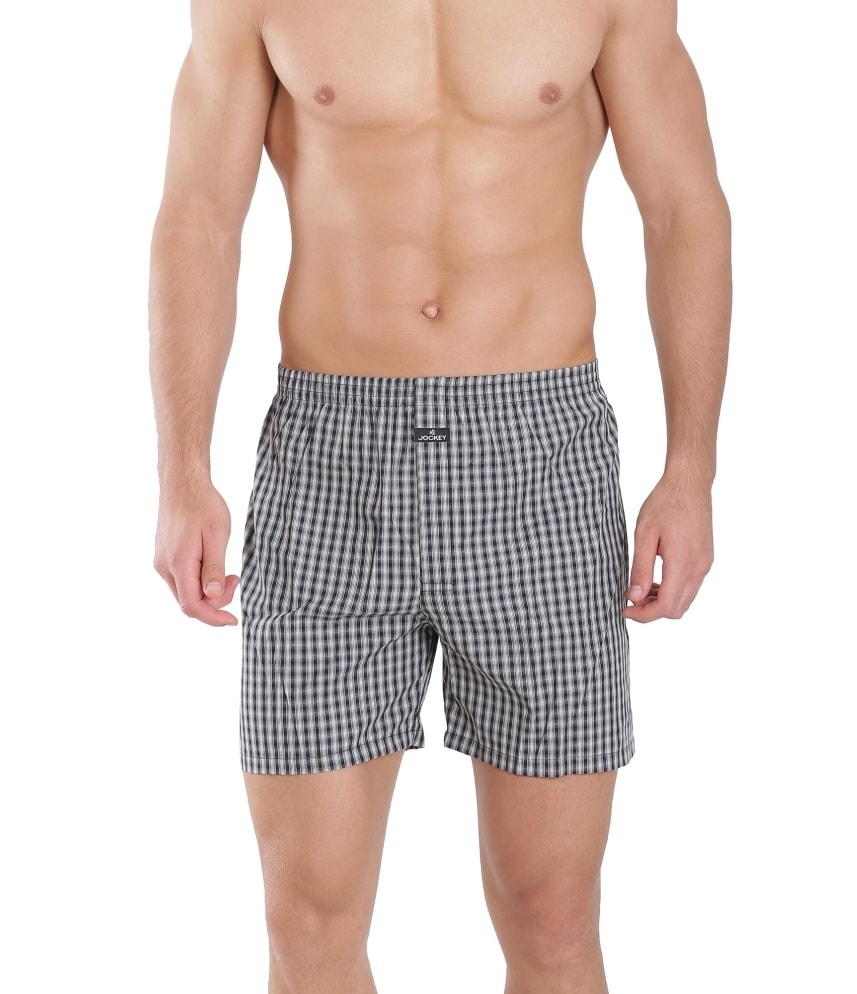 Jockey Assorted Check Boxer Shorts for Men #1222 [Pack of 2]