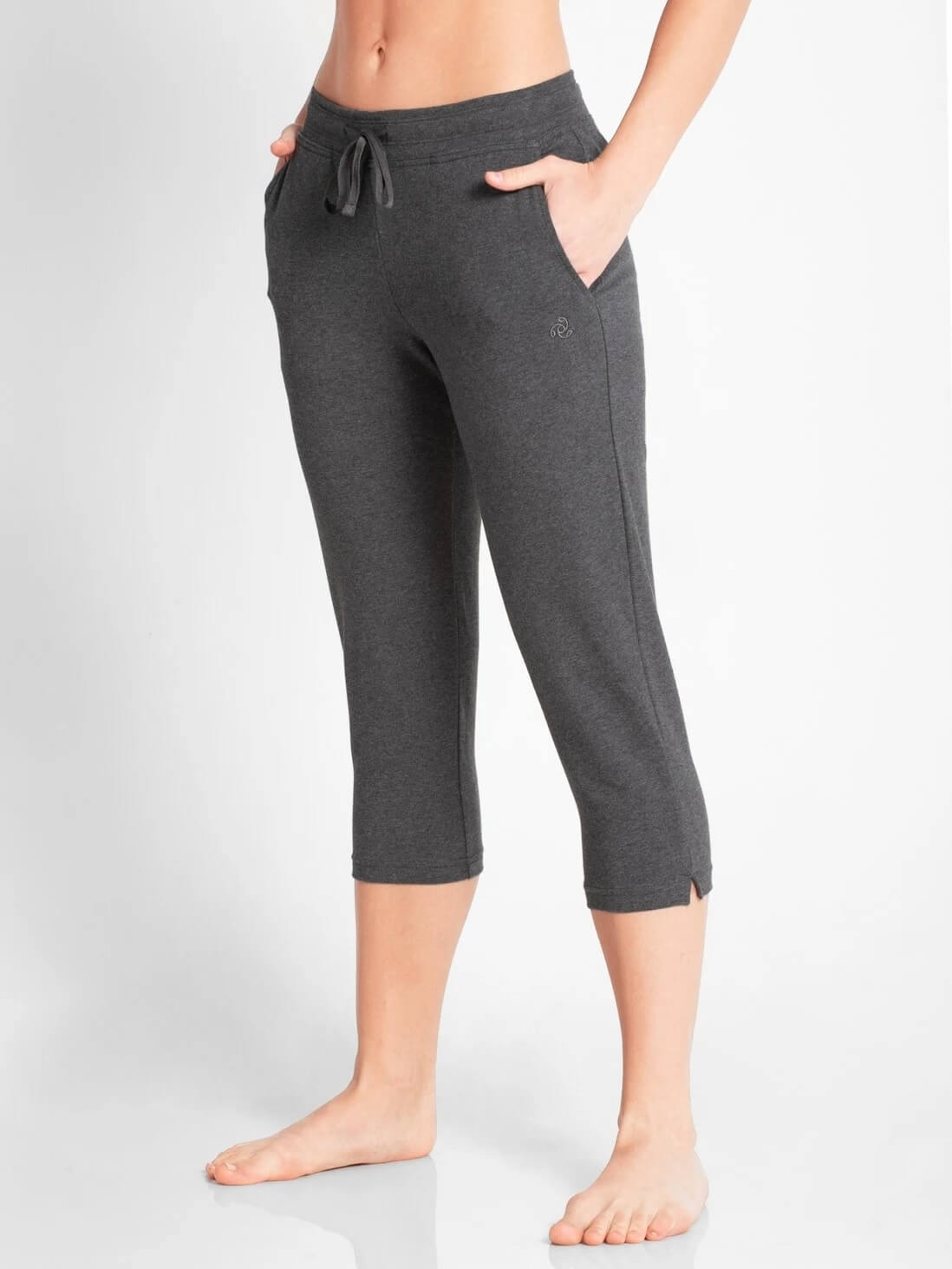 Jockey Charcoal Melange Capri Pants for Women #1300 [New Fit]