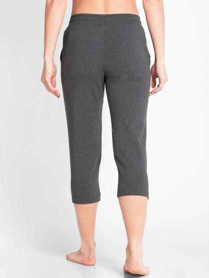 Jockey Charcoal Melange Capri Pants for Women #1300 [New Fit]