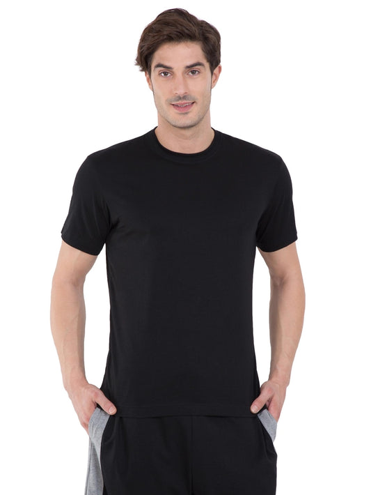 Jockey Black Round Neck T-Shirt for Men #2714