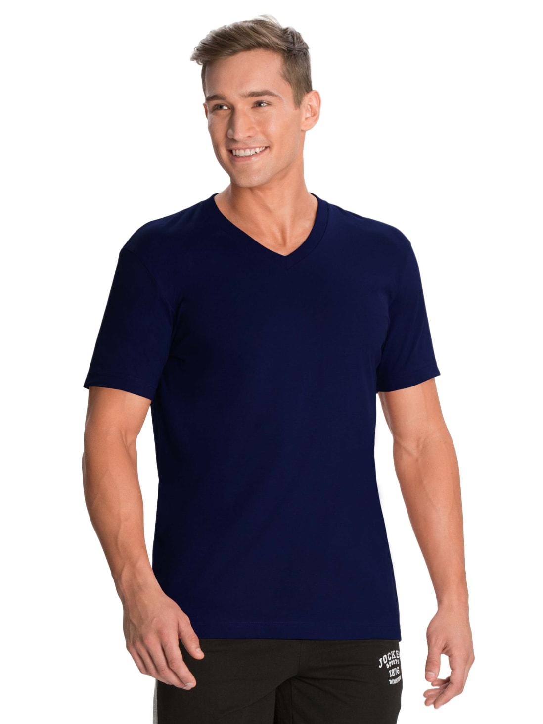 Jockey Navy V-Neck T-Shirt for Men #2726