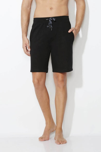 Van Heusen Black Knit Shorts for Men #50001