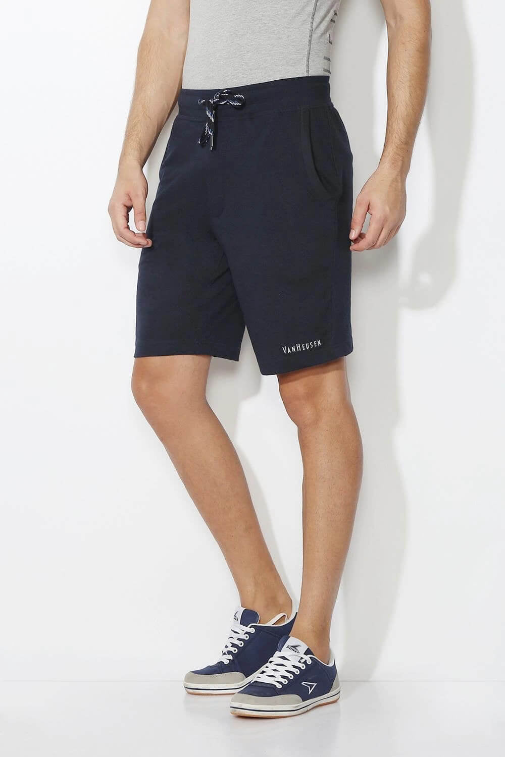 Van Heusen Navy Knit Shorts for Men #50001