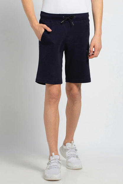 Van Heusen Navy Knit Shorts for Men #50002