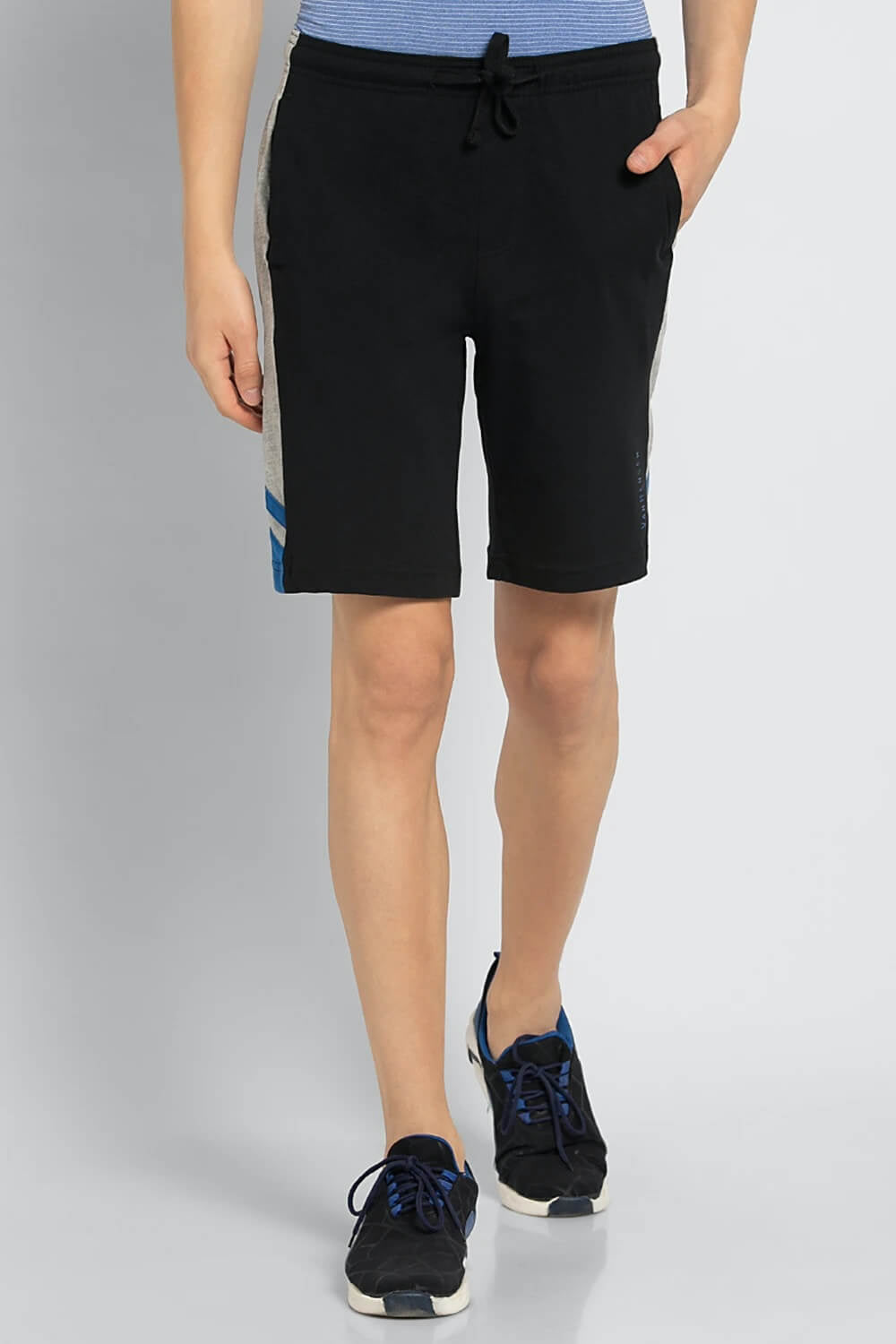 Van Heusen Black Knit Shorts for Men #50006
