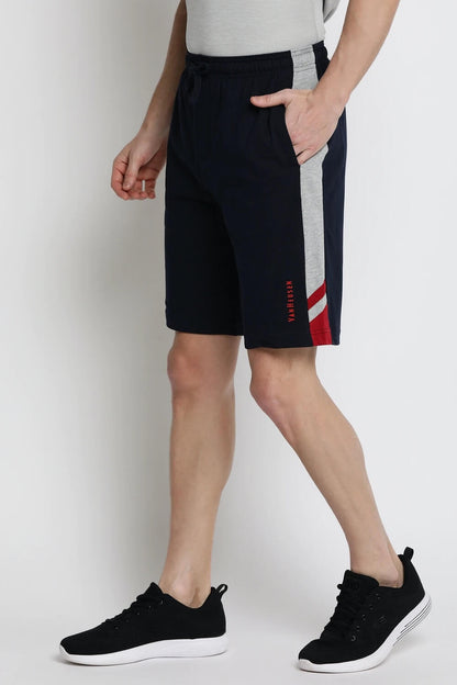 Van Heusen Navy Knit Shorts for Men #50006