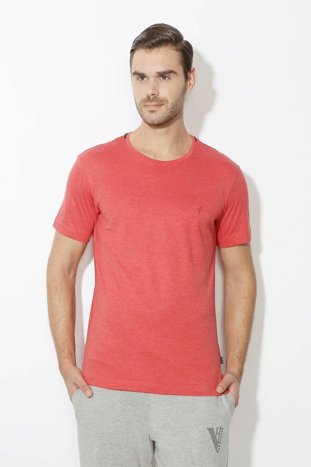 Van Heusen Brick Rust Tshirt for Men #60021