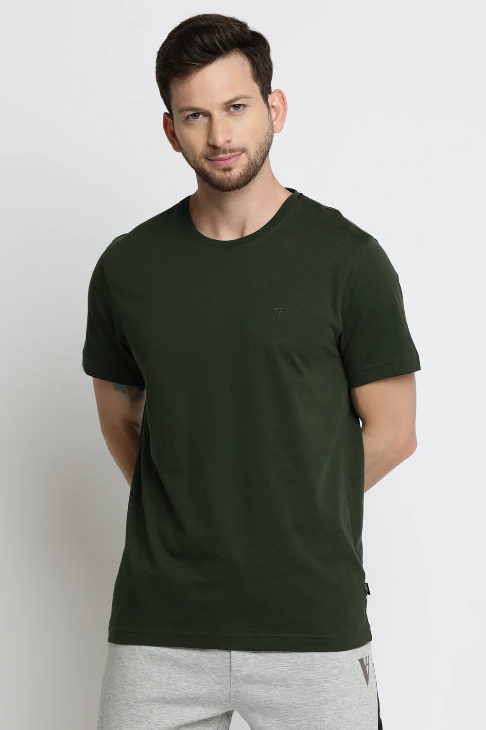 Van Heusen Green Tshirt for Men #60021