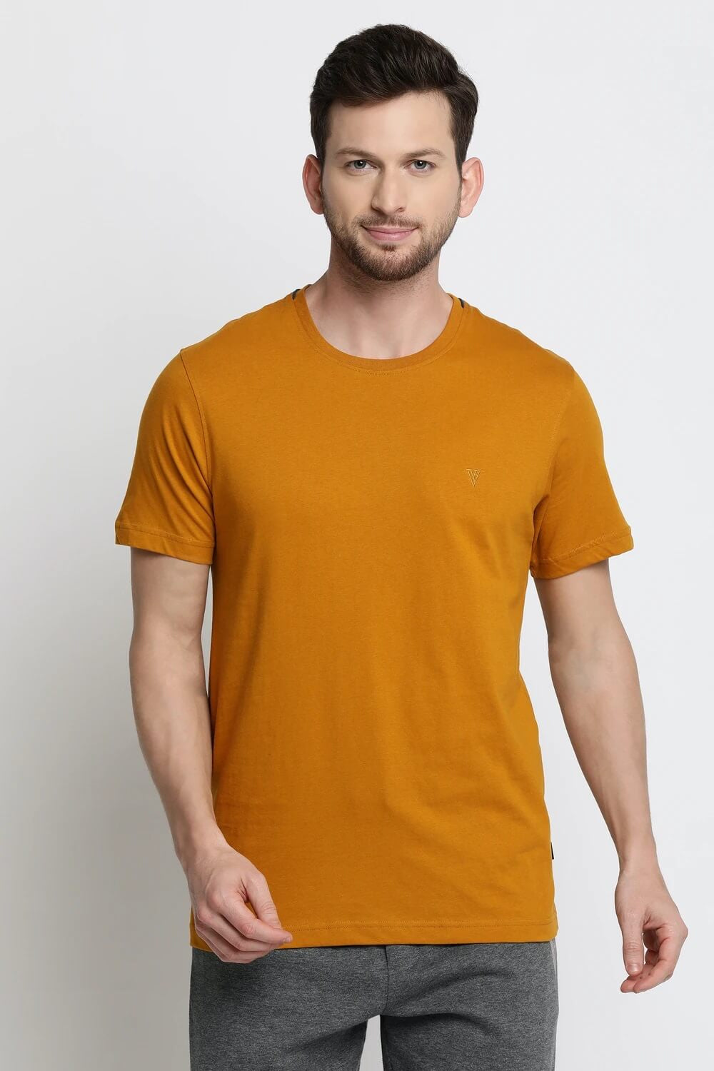 Van Heusen Mustard Tshirt for Men #60021
