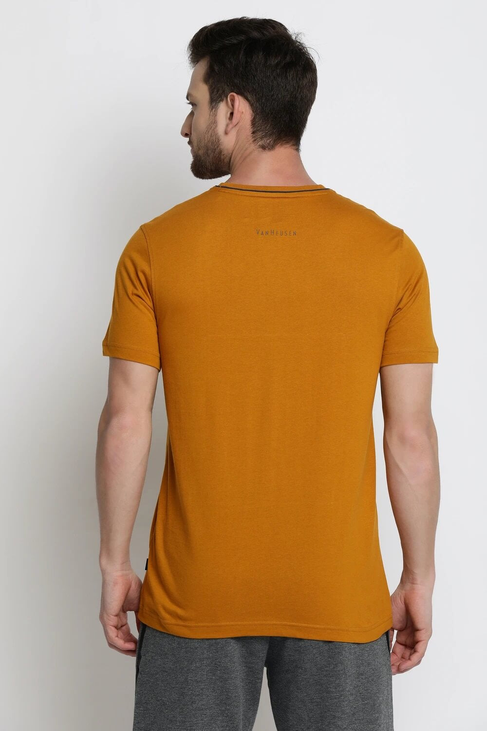 Van Heusen Mustard Tshirt for Men #60021