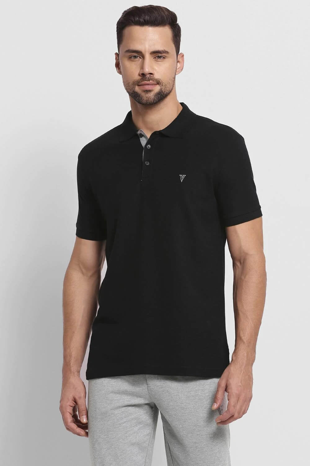 Van Heusen Black Polo Tshirt for Men #60032