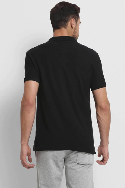 Van Heusen Black Polo Tshirt for Men #60032