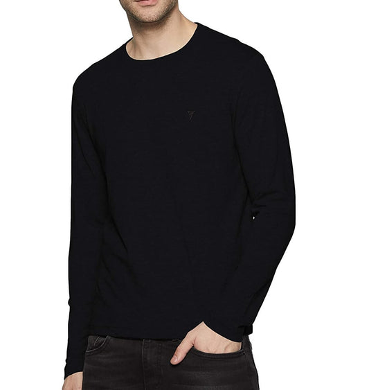 Van Heusen Black Round Neck Full Sleeve T-Shirt for Men #60037