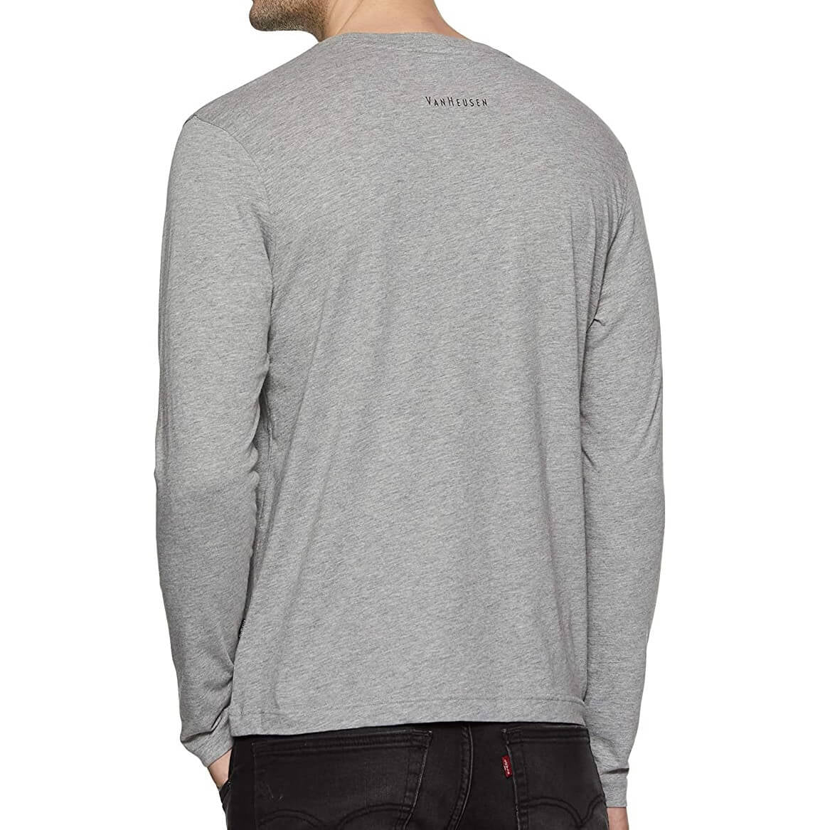 Van Heusen Grey Round Neck Full Sleeve T-Shirt for Men #60037