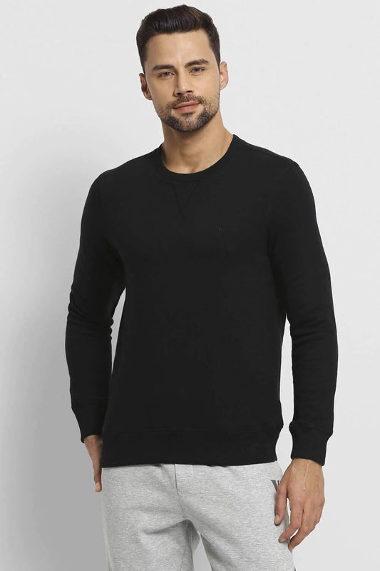 Van Heusen Black Sweatshirt for Men #60076