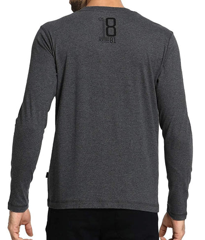 Van Heusen Charcoal Round Neck Full Sleeve T-Shirt for Men #60078